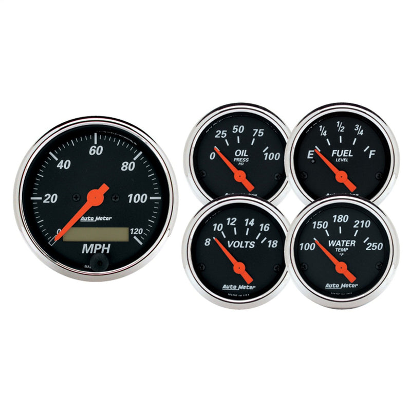Auto Meter Designer Black 1421 Street Rod Kit