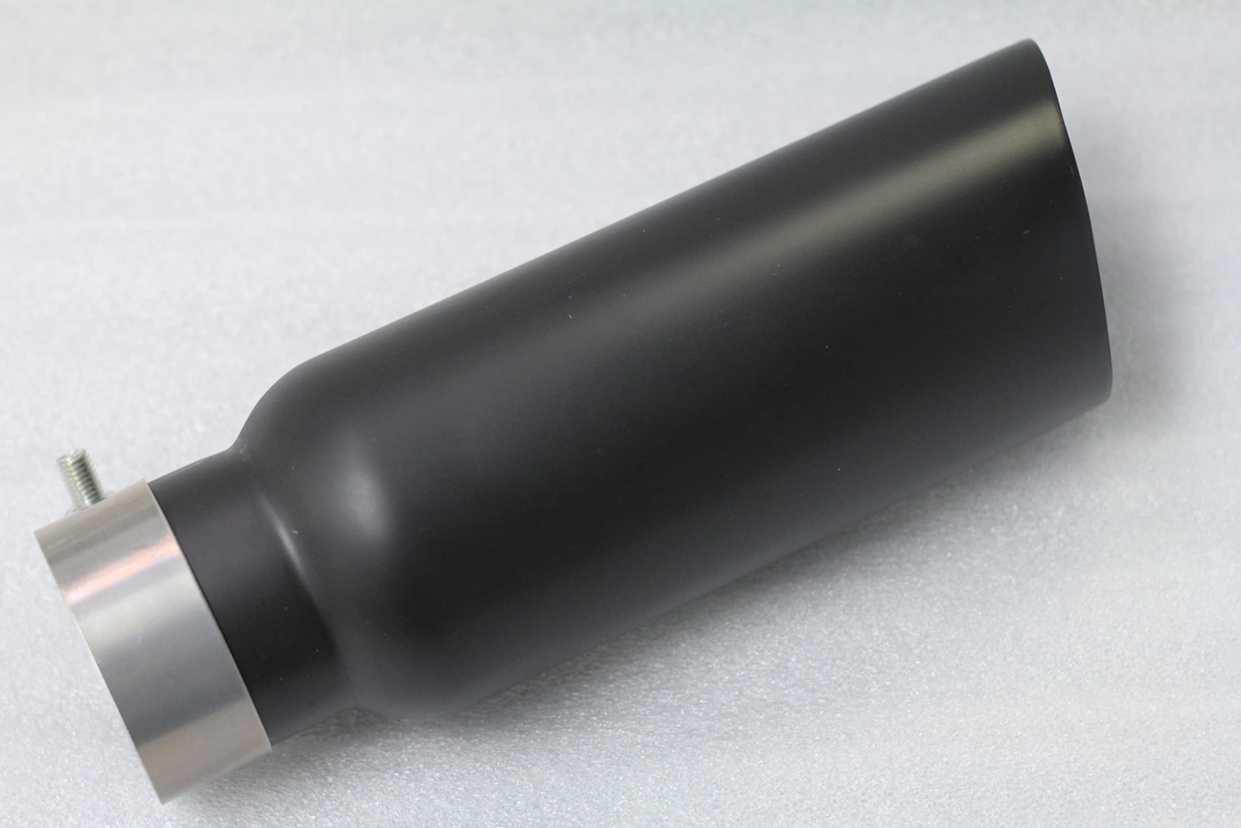 Exhaust Muffler Tip Black Horse, 3" inlet,4" outlet and 12" Length Double Wall Black Compatible with All Cars, Trucks and SUVs-MT-RR03BK