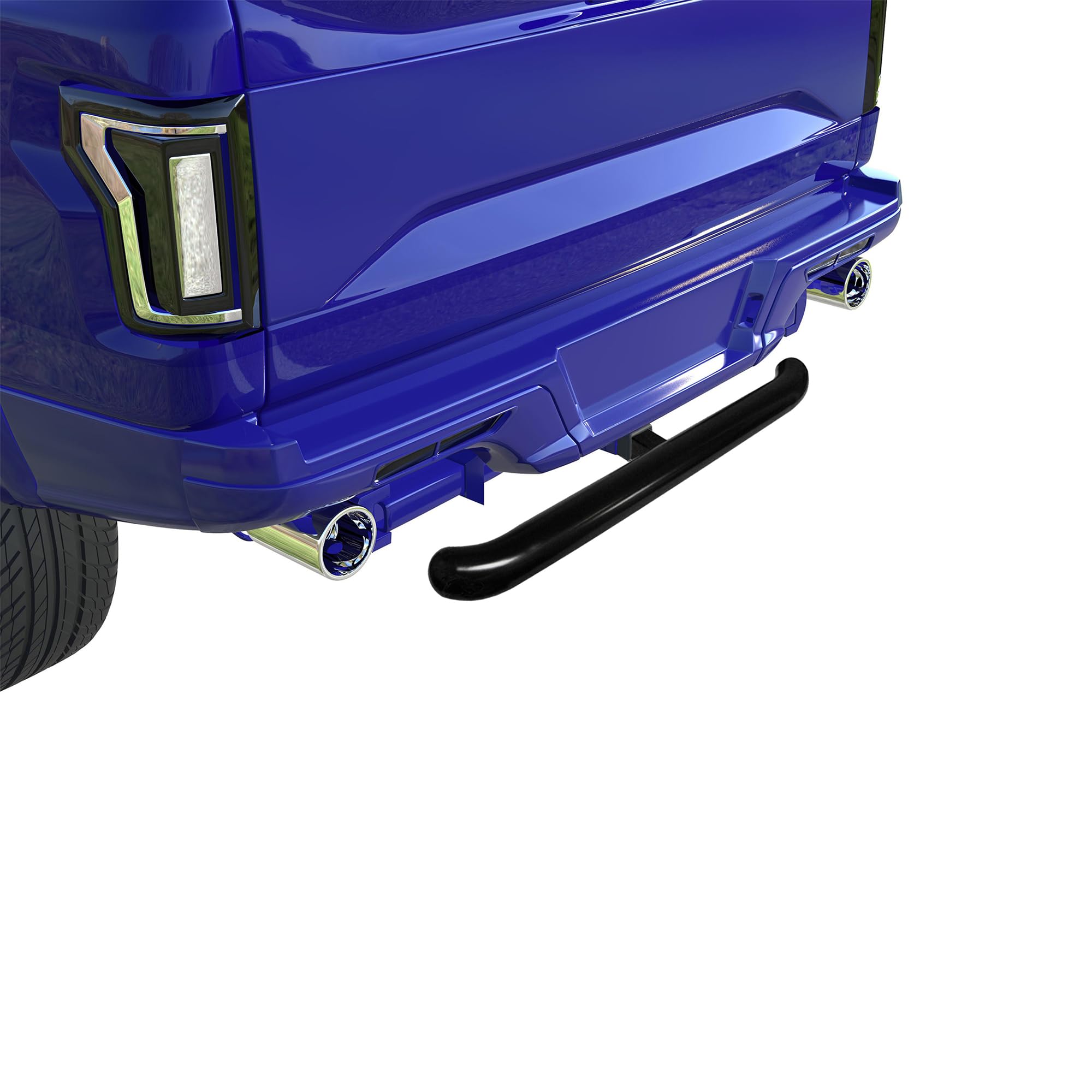 3" tube diameter Black Horse Textured Black Tow Hitch Step Rear Bumper Guard Protector Compatible with all trucks and SUVs equipped with 2" Receivers come with hitch pin and Anti-Rattling kit -RBP1000A