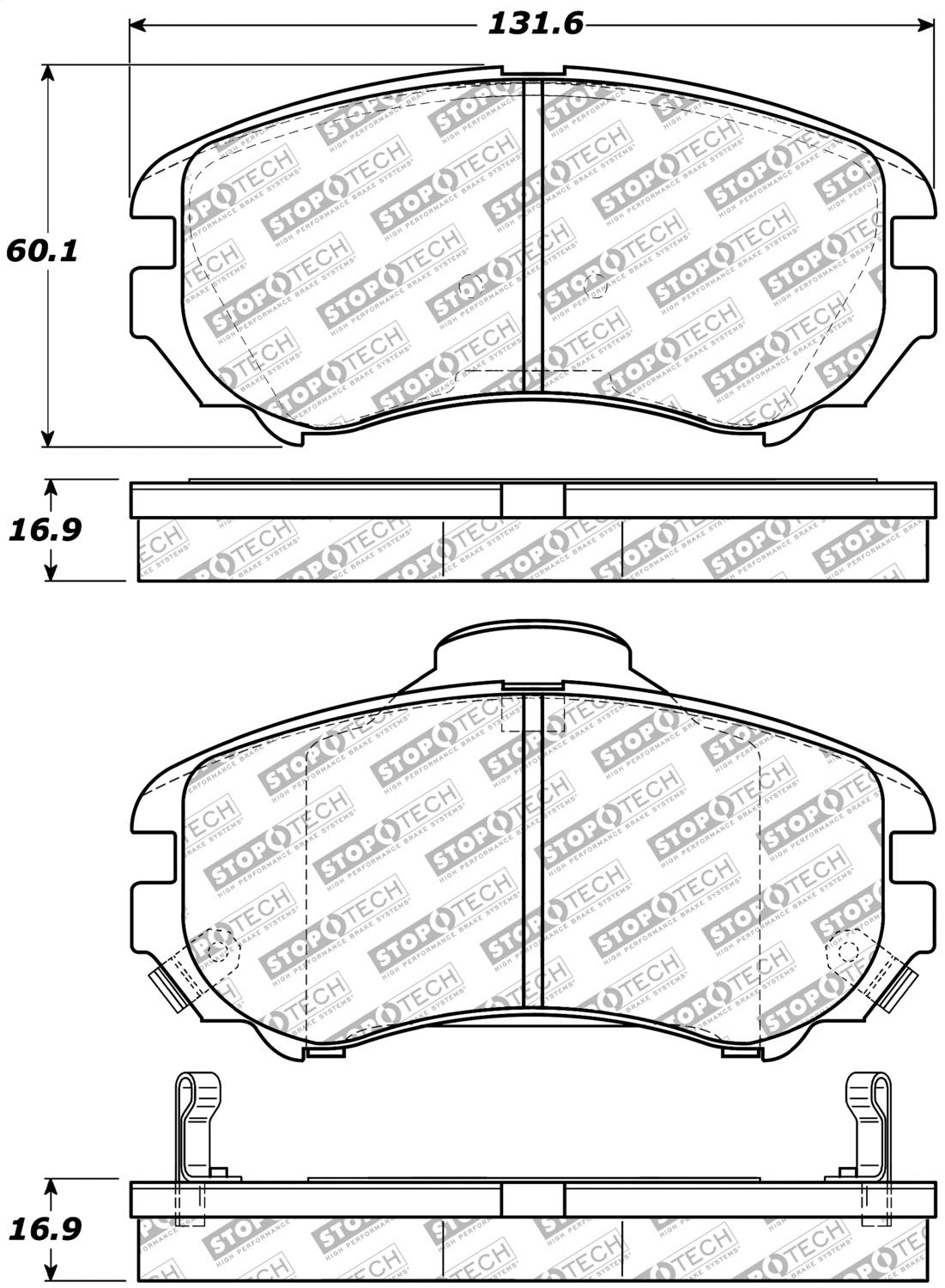 Brake Pads StopTech 305.09240 with Hardware Street Select