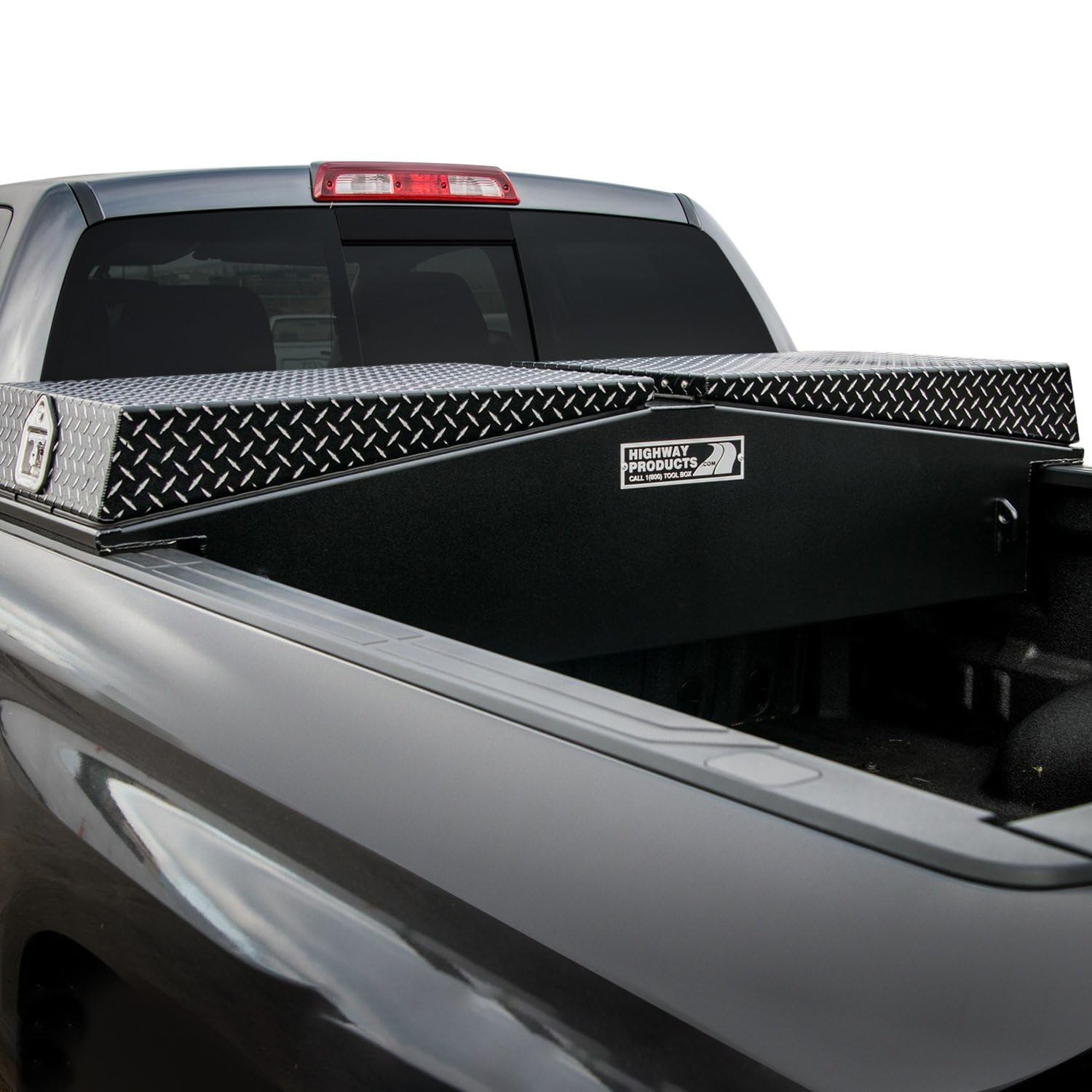 Gull Wing Tool Box 71X16X23 with Smooth Black Base/Leopard LID