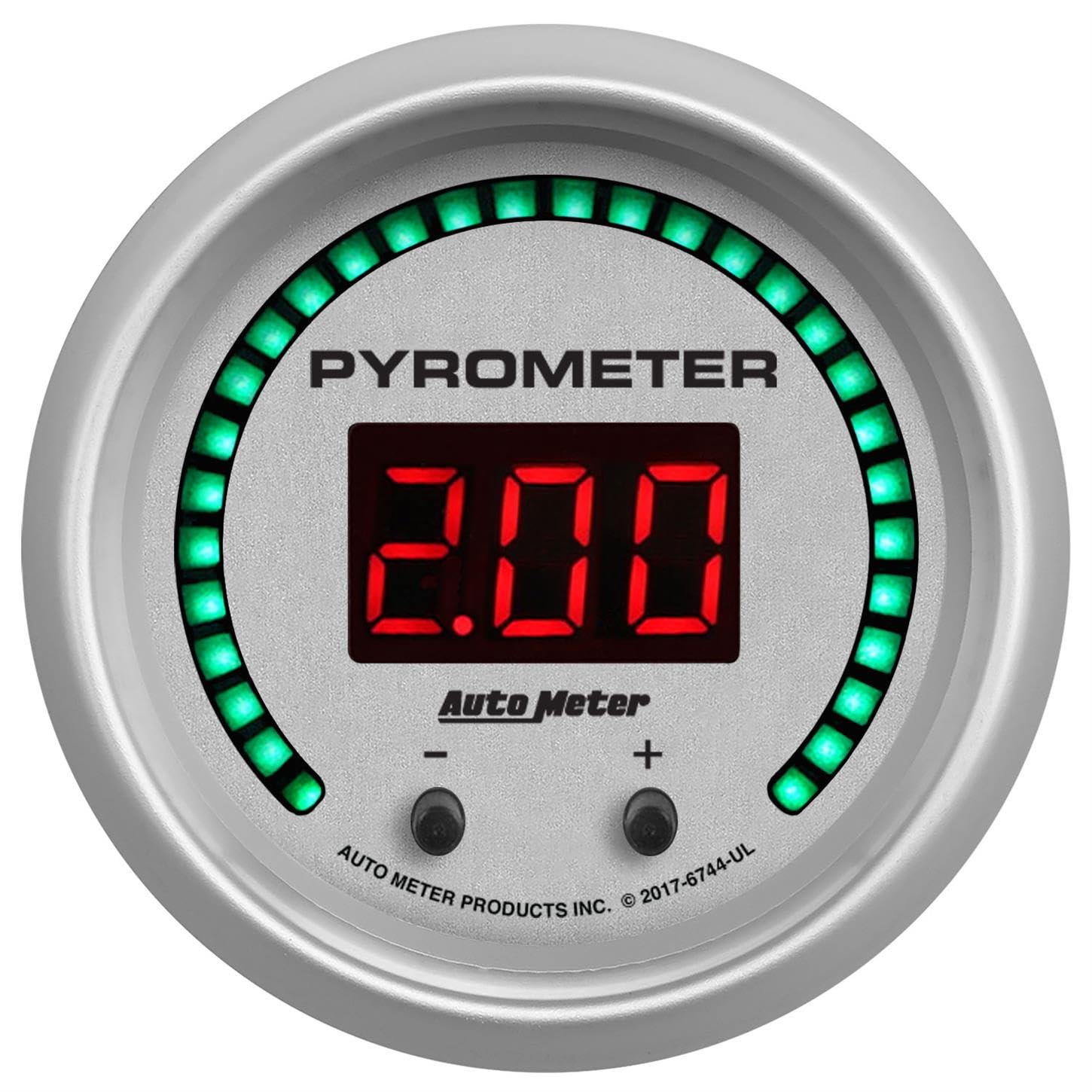 Auto Meter Gauge 6744-UL, Pyrometer, 2 1/16", Two Channel, Selectable, Ultra-Lite Elite Digital