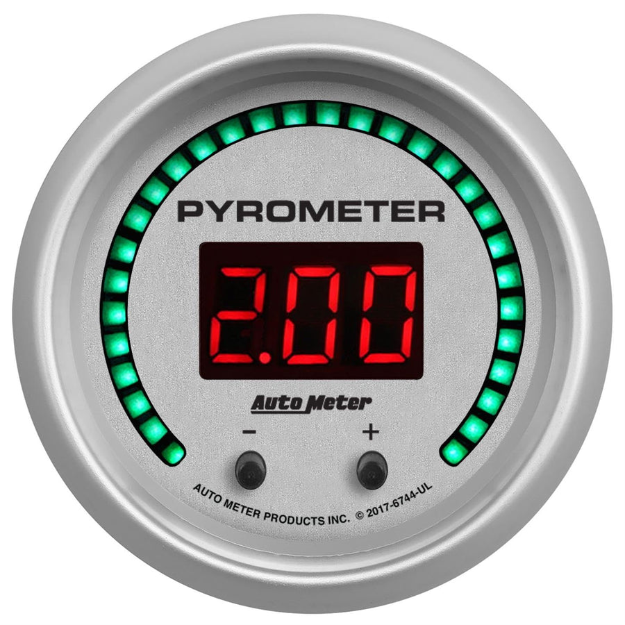 Auto Meter Gauge 6744-UL, Pyrometer, 2 1/16", Two Channel, Selectable, Ultra-Lite Elite Digital