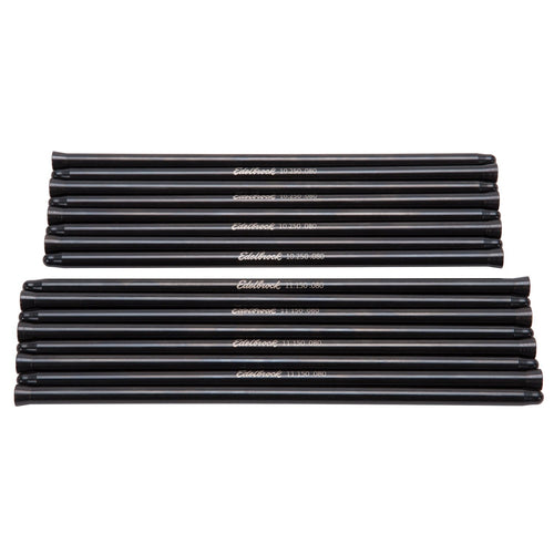 Edelbrock Pushrod Set 3/8 in. O.D. Length 10.250 in. Intake/11.150 in. Exhaust For Hydraulic Roller Lifters 9618