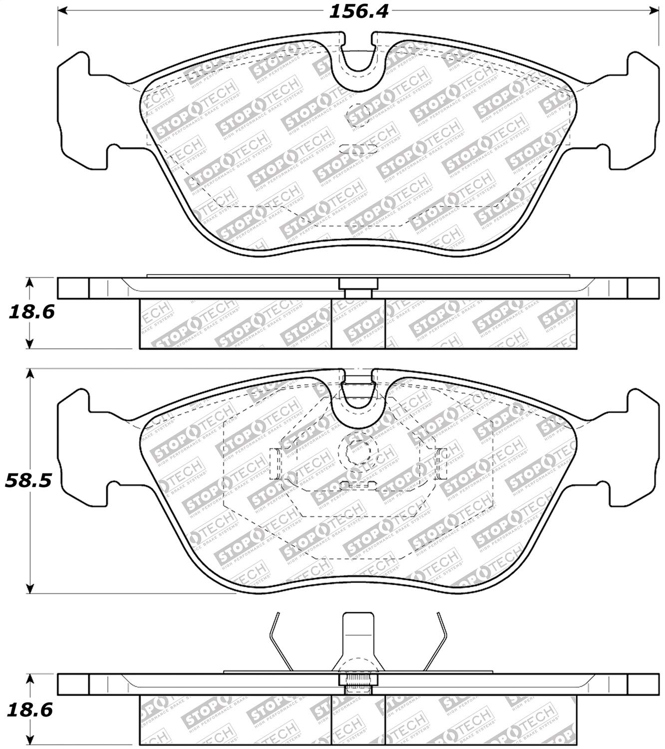 Brake Pads StopTech 305.06180 with Hardware Street Select