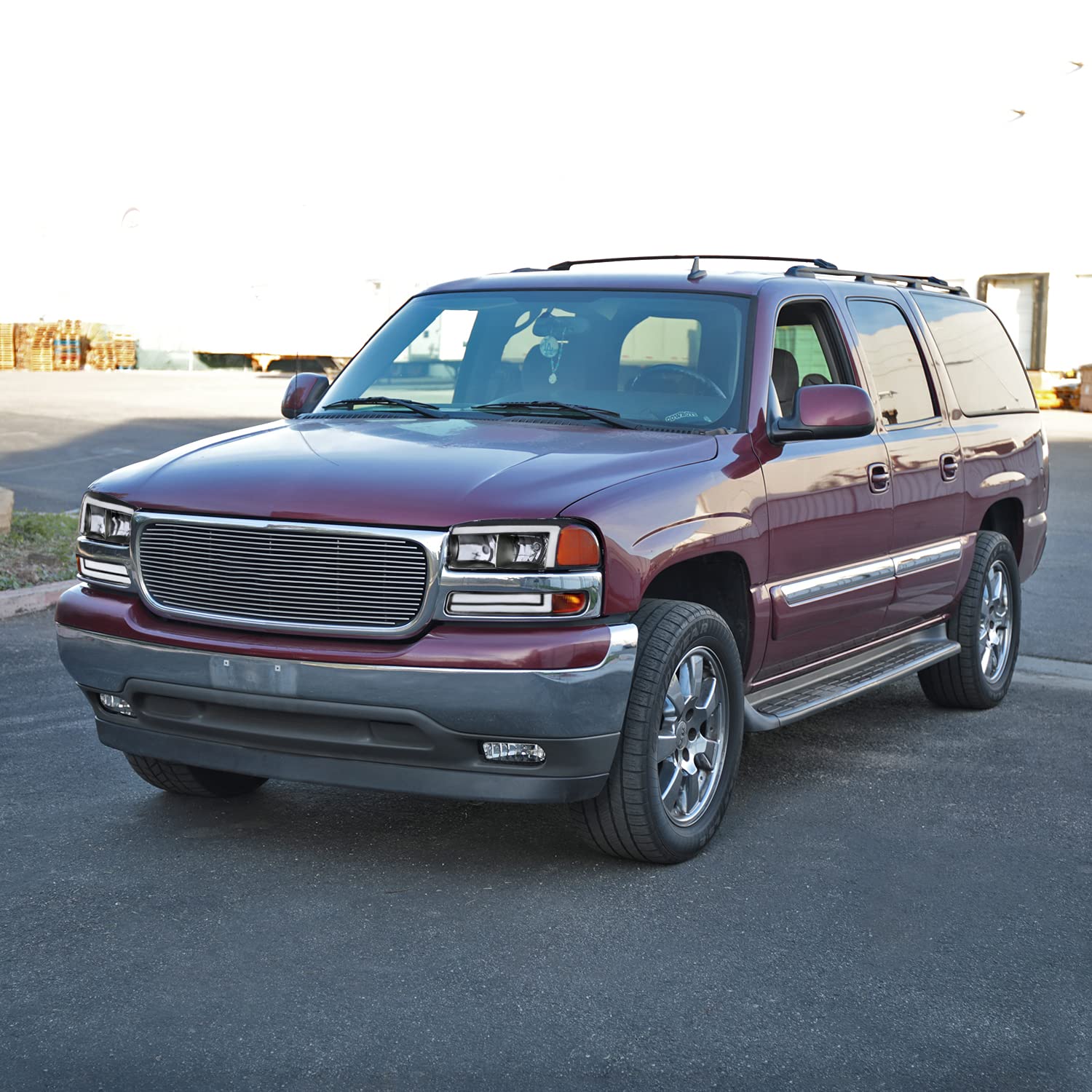 Black LED Tube Headlights + Sequential Bumper Lights SPEC-D TUNING Compatible with 1999-2006 GMC Sierra 1500/2500/3500