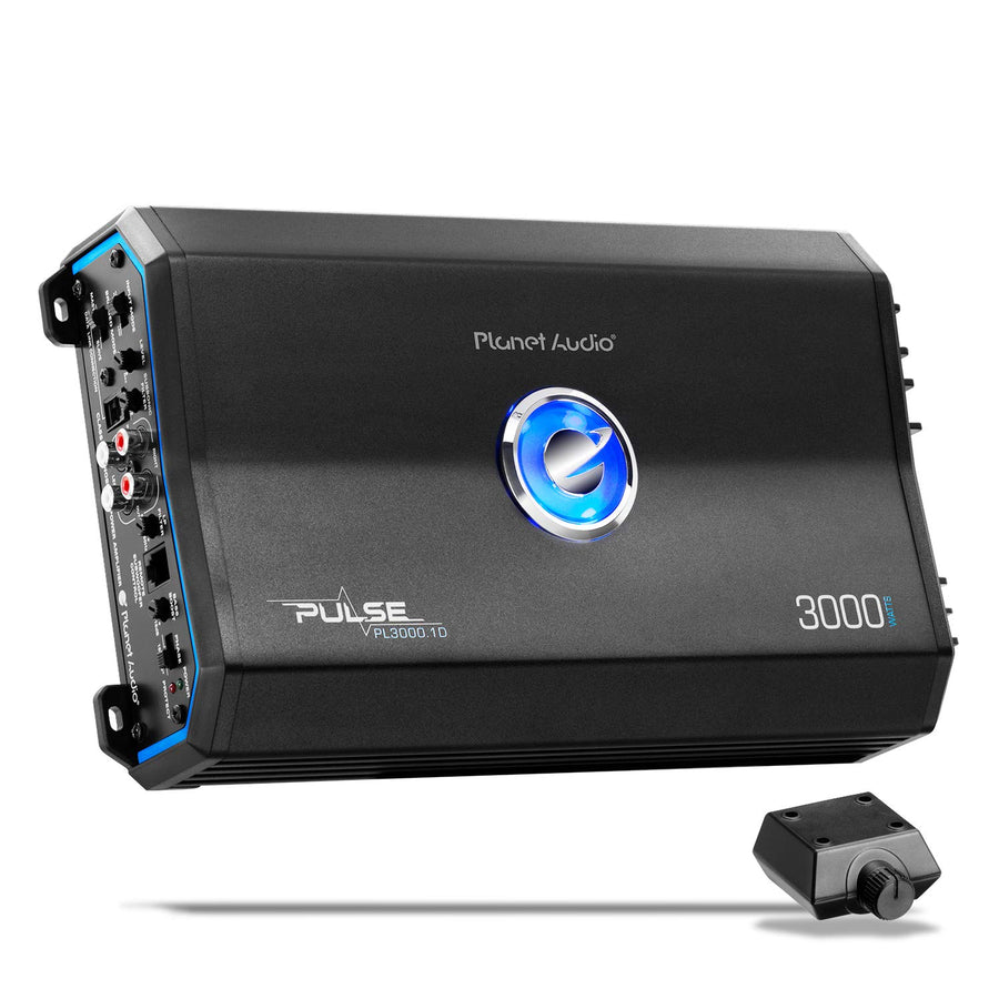Planet Audio Pulse Series PL3000.1D Car Audio Amplifier – 3000 High Output, Monoblock, Class D, 1 Ohm Stable, Low Level Inputs, Low Pass Crossover, Mosfet Power Supply, Hook Up To Stereo and Subwoofer