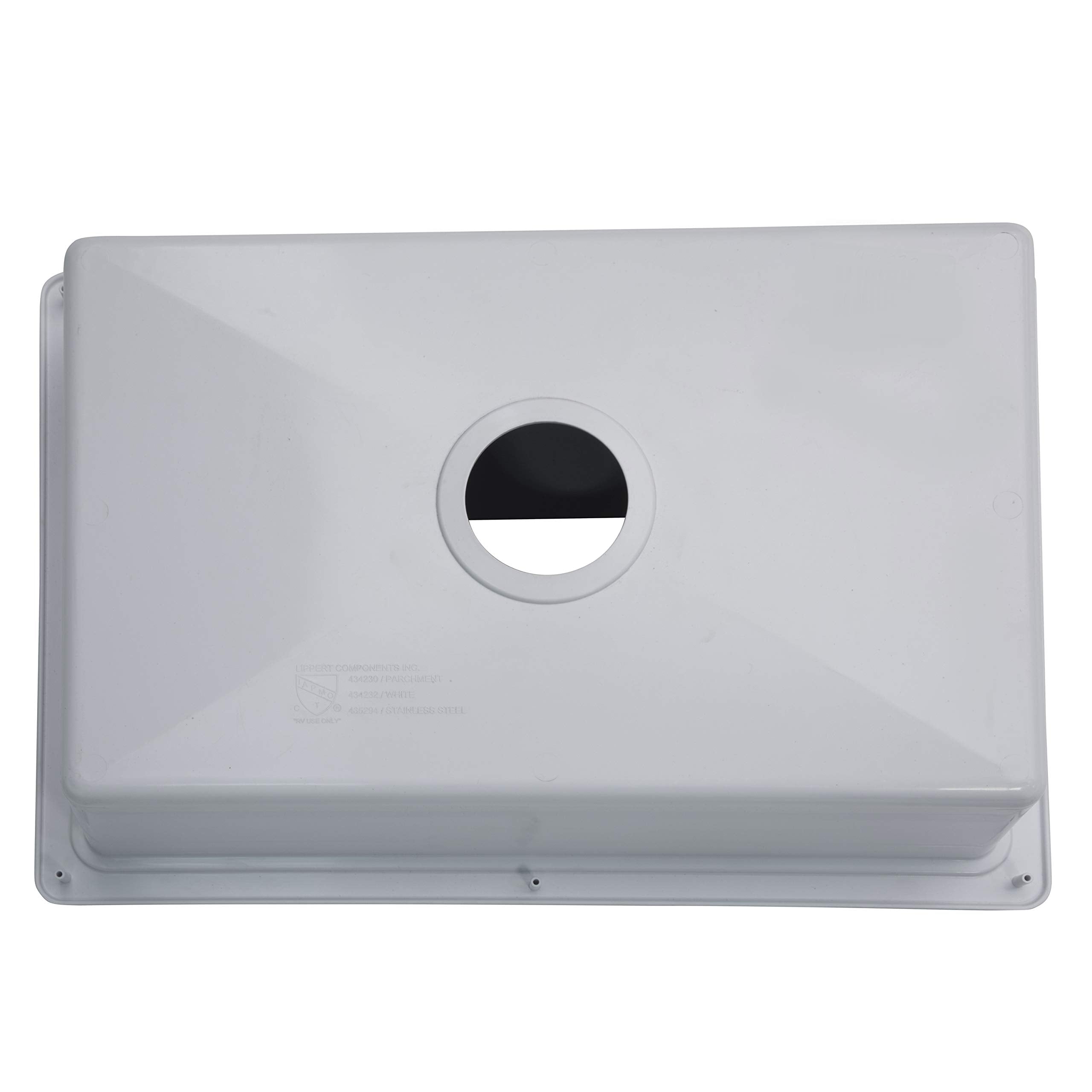 25" x 17" x 6.6" RV Kitchen Single Galley Sink - White ABS Plastic for 5th Wheel, Travel Trailer, Camper