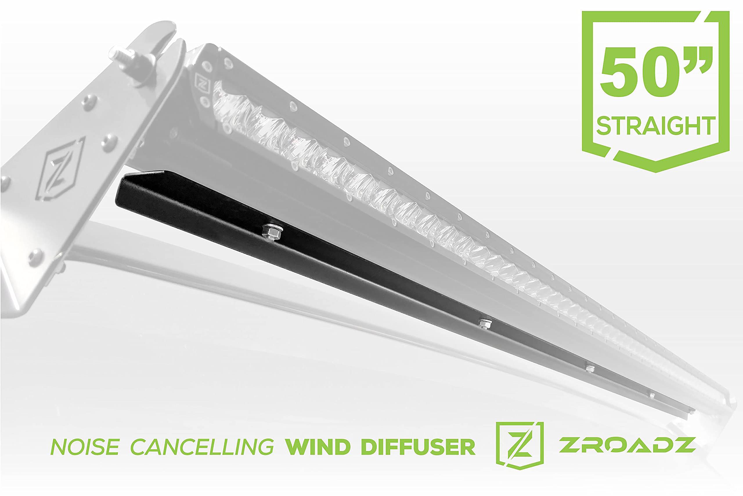 ZROADZ Wind Diffuser, Noise Cancelling Black, Aluminum for 50 Inch Straight Single Row LED Light Bar