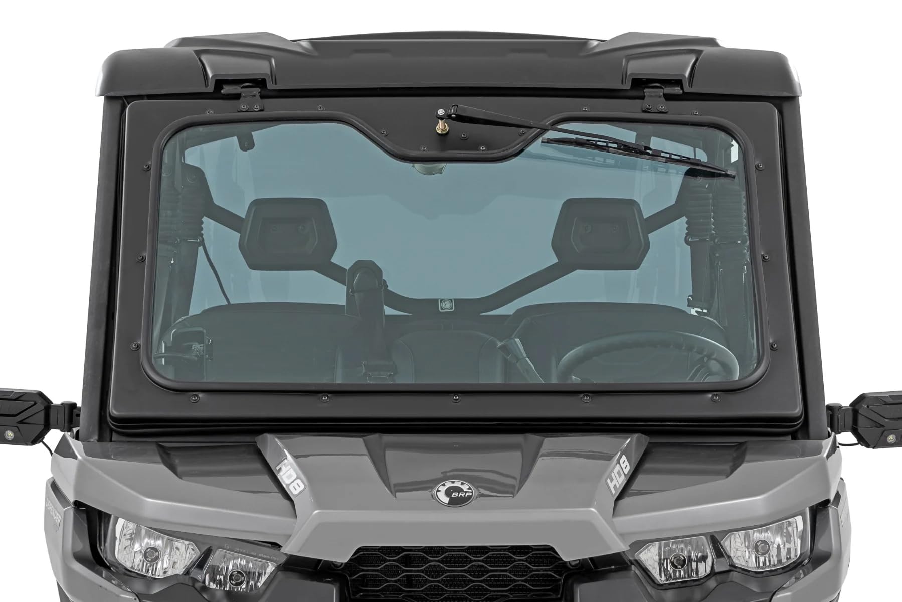 12V UTV Powered Rough Country Wiper with Washer Tank - 1L Reservoir, Washer Nozzle, Built-in On/Off Switch, 16-inch Wiper Blade