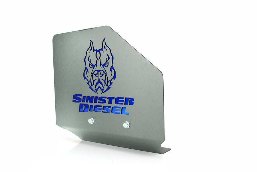Engine Cover Sinister Diesel – Direct Fit for 1999-2003 Ford Powerstroke 7.3L | Laser Cut Aluminum, Powdercoated Gray, Replacement for Factory Plastic Cover