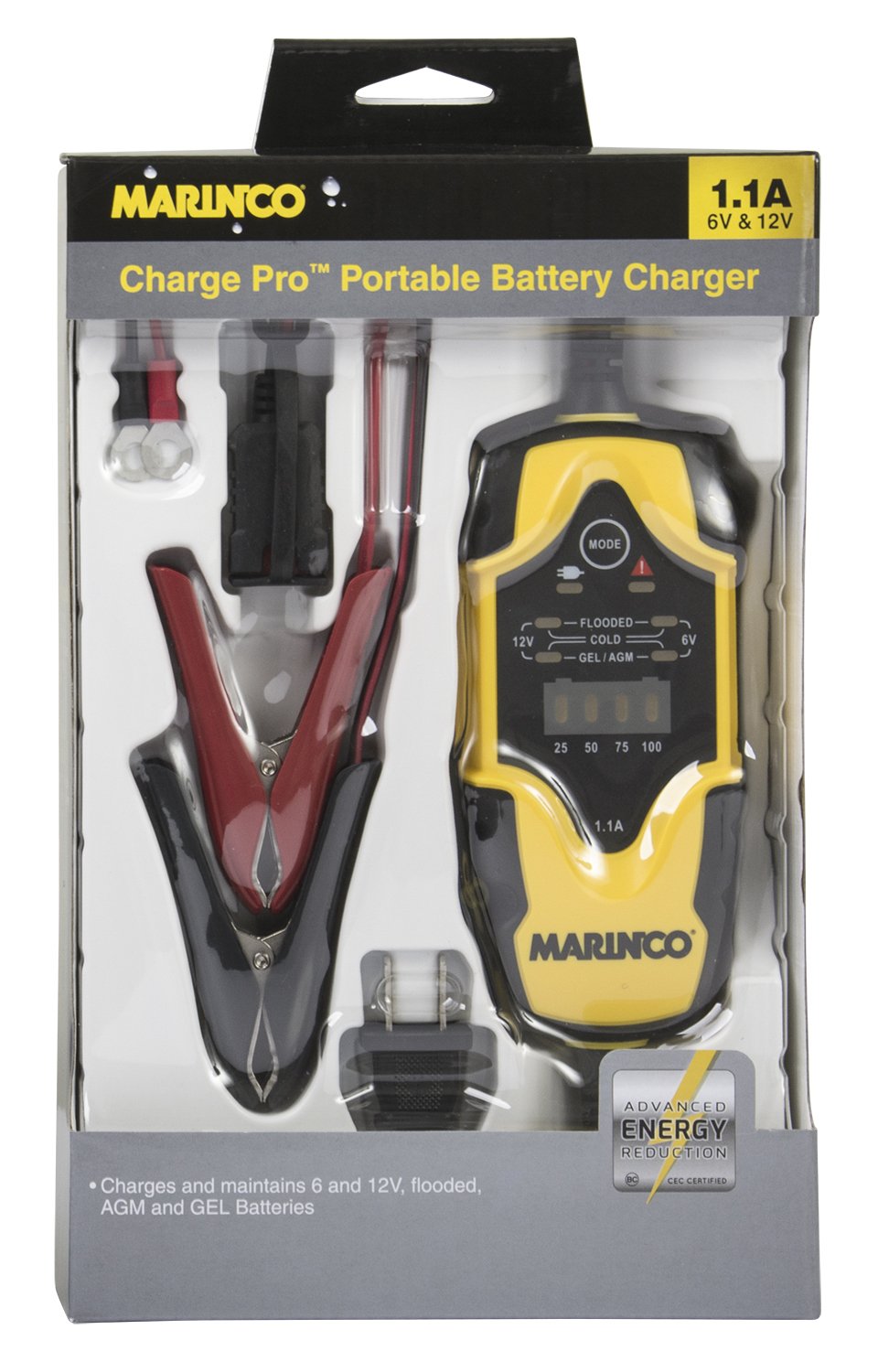 ChargePro Marinco 1.1A 6V/12V Portable Battery Charger Maintainer