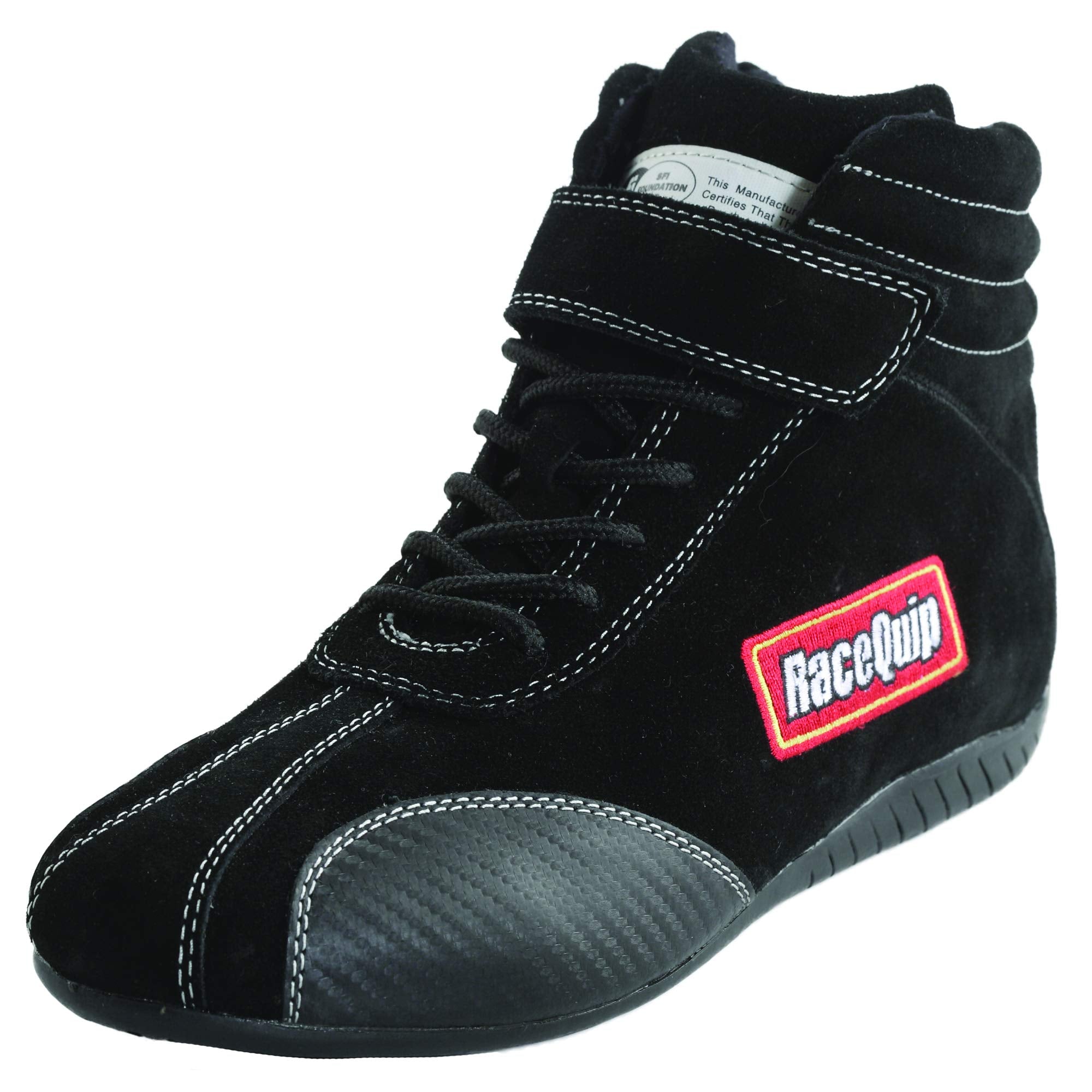 RaceQuip Euro Carbon-L Series Race Shoes SFI 3.3/5 Certified Black Size 7.5 30500075