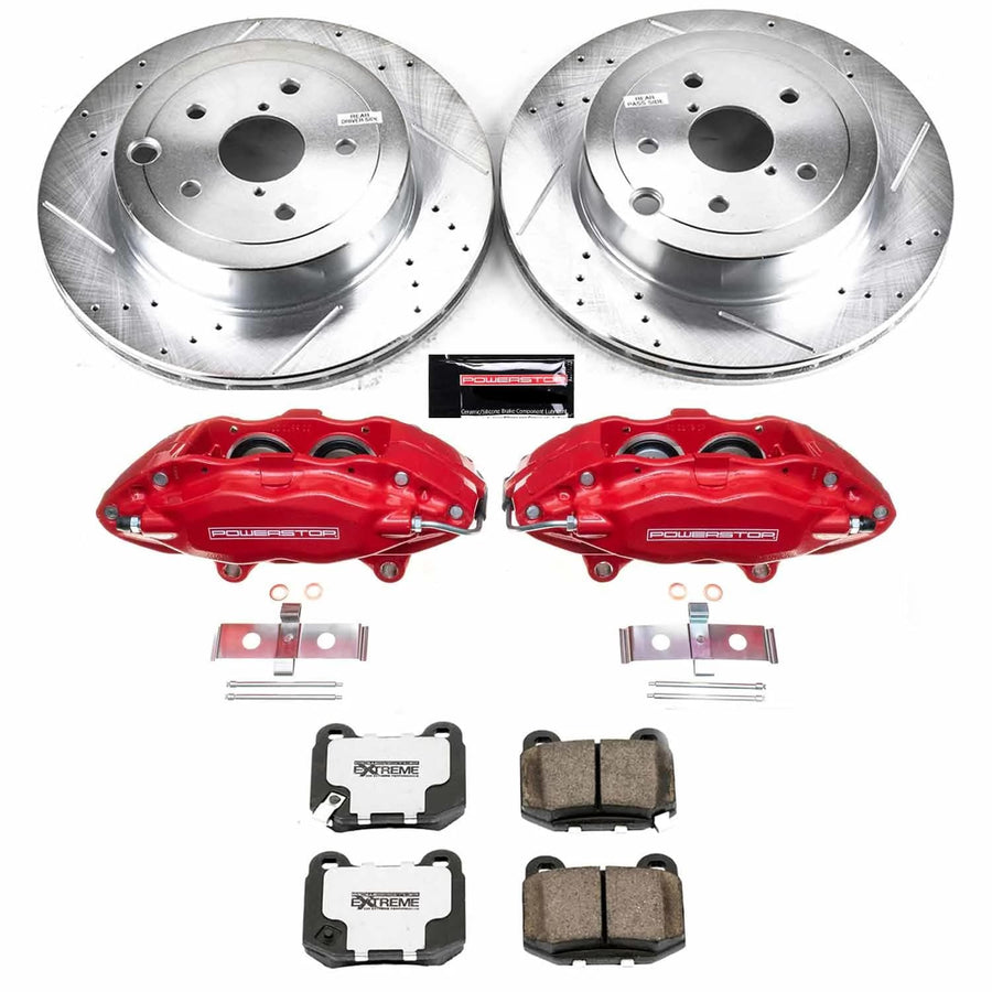 Power Stop Rear KC5305-26 Z26 Street Warrior Brake Kit For Subaru Impreza 2008-2014, Subaru WRX STI 2015-2017 [Model Specific]