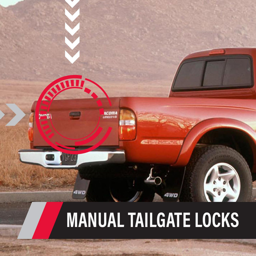 Manual Tailgate Lock – Pop & Lock for Toyota Tacoma, Fits 1995 to 2004 Models (Color Black, PL5100, Standard Lock)