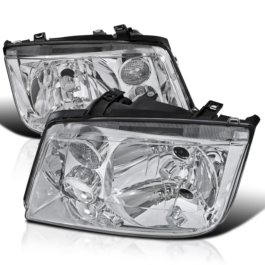 Clear SPEC-D TUNING w/o Built-in Fog Lights Compatible with 1999-2005 Volkswagen Jetta Bora Mk4 L+R Pair Head Light Lamp Assembly