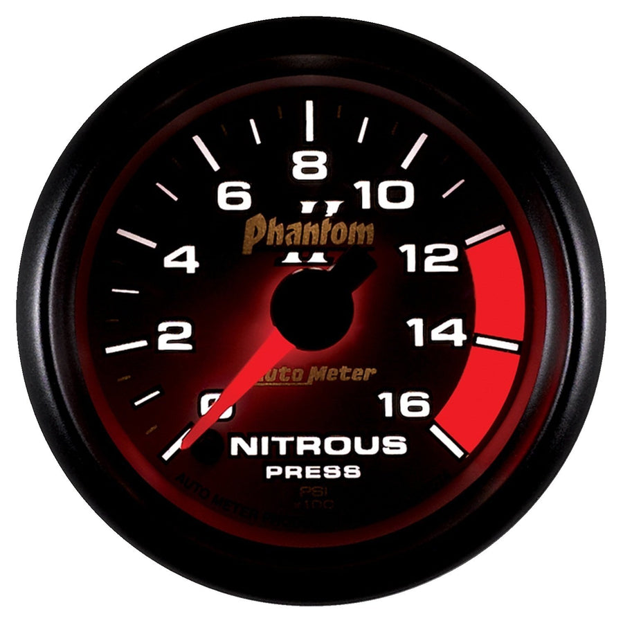 Auto Meter Phantom II 7574 2-1/16" 0-1600 PSI Full Sweep Electric Nitrous Pressure Gauge