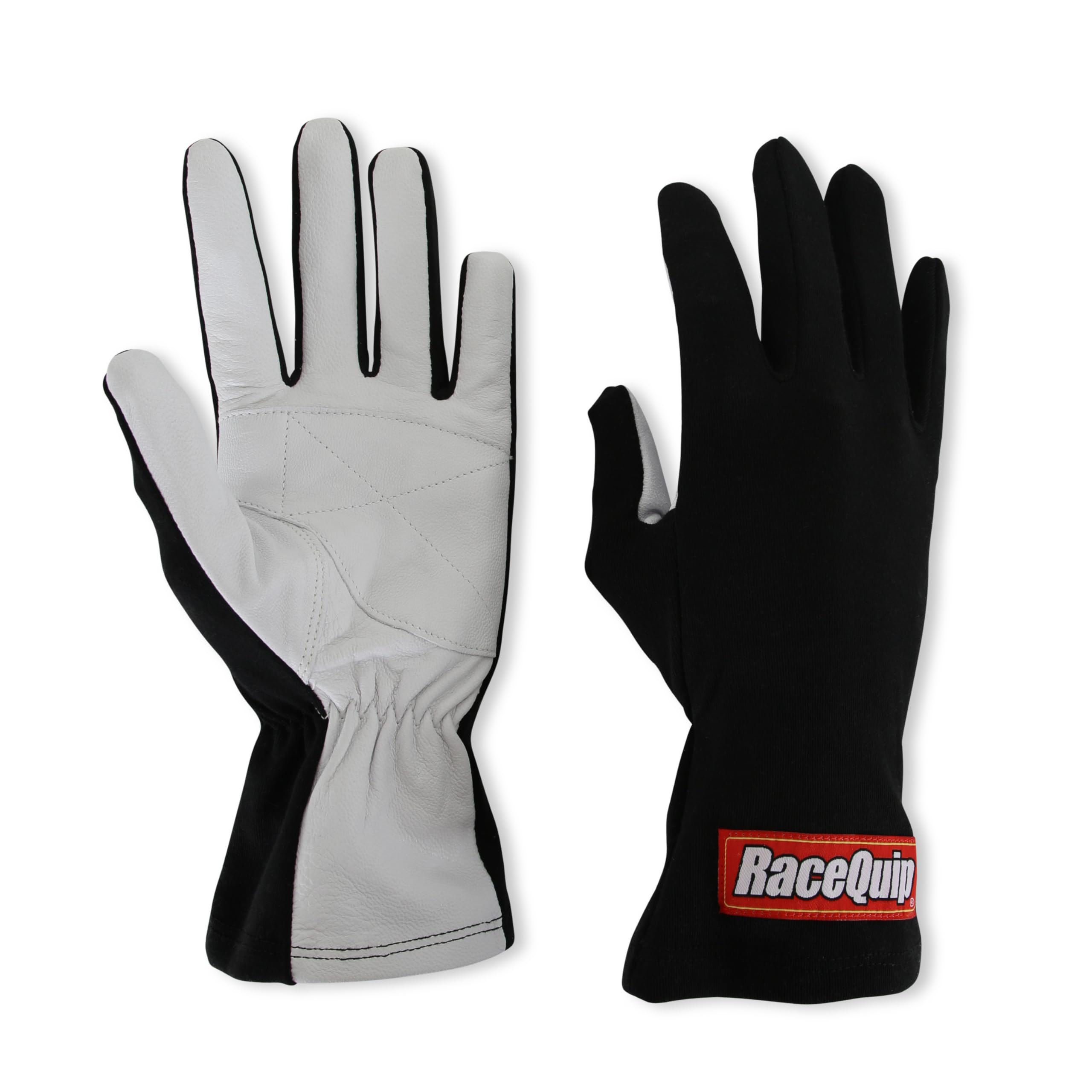 RQP 350003 RaceQuip 350 Series Driving Gloves 1-Layer Black/White Medium