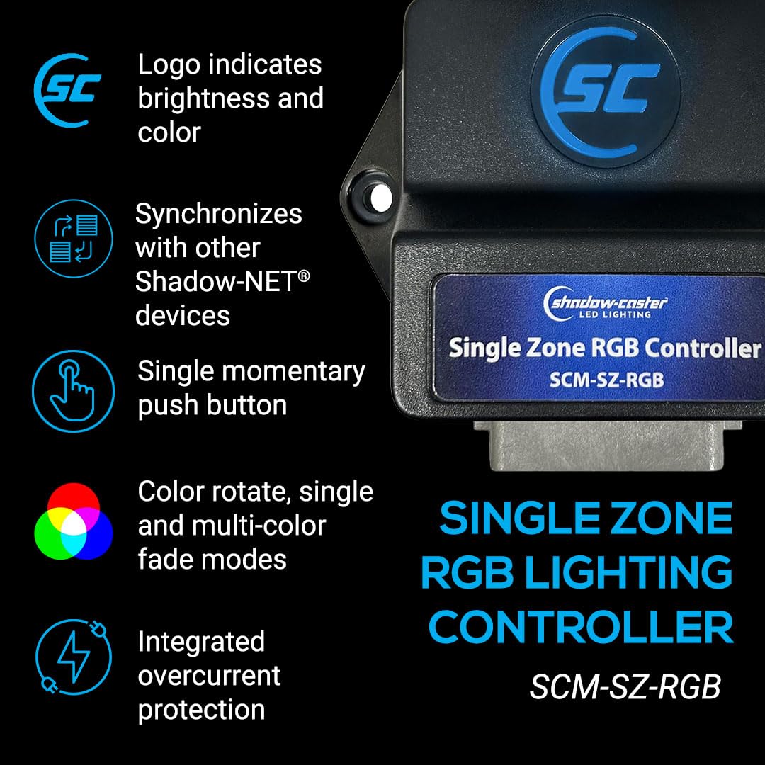 Single Zone RGBW Controller Shadow-Caster Switch Operated - for RGBW and Shadow-NET Devices - 12 Pin Deutsch Connector - Supports 15 Amps of RGBW Lights - Waterproof and Dustproof