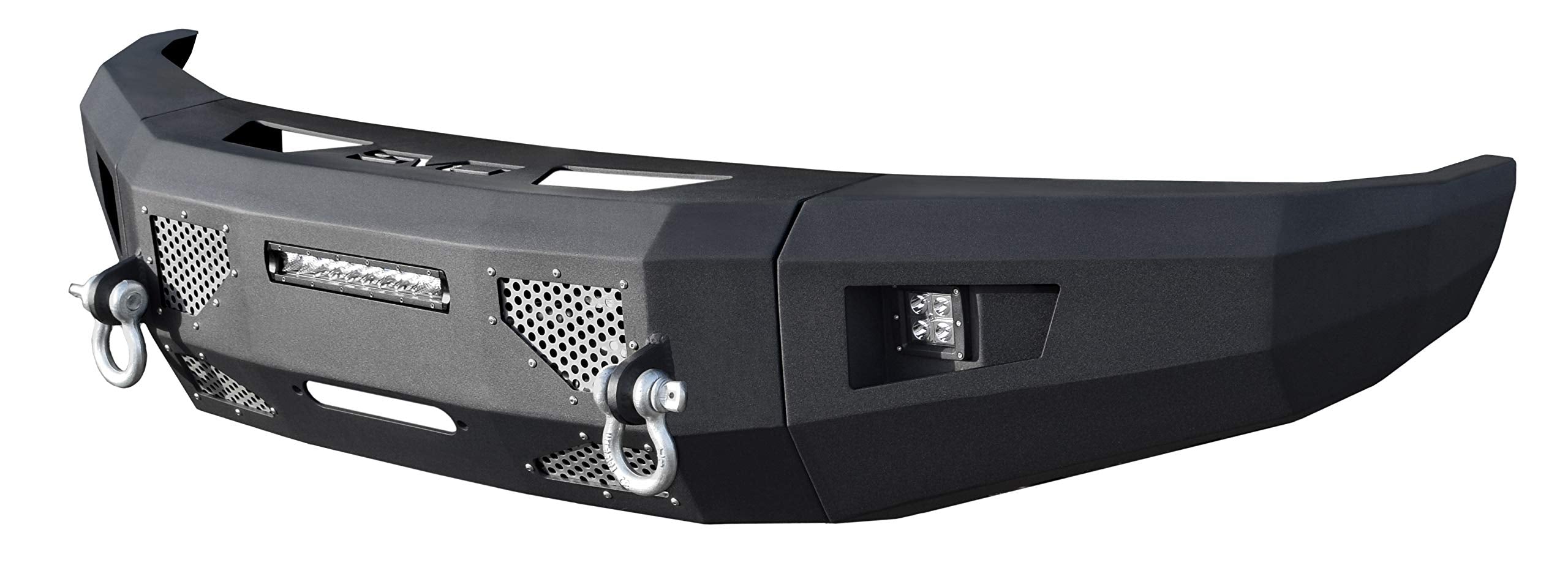 Bumper Front fits 2017-2019 F-250/F-350/F-450 Super Duty Trucks | 3pc Modular Construction | Integrated Winch Mount | Strategic Airflow Cutouts | Auxiliary Light Cutouts | DV8 Offroad