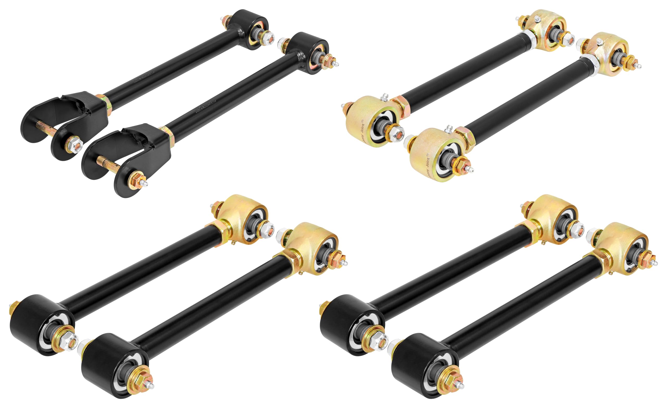 Johnny Joint Control Arm Set Currie Enterprises With Double Adjustable Rear Uppers-Set of 8