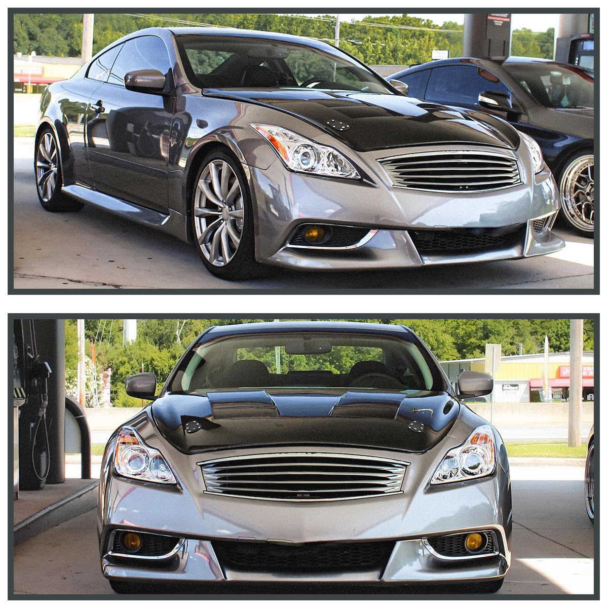 Chrome Projector Headlights SPEC-D TUNING w/Integrated Fog Lights Compatible with 2008-2015 Infiniti G37, Q60 2DR Coupe, Left + Right Pair Headlamp Assembly