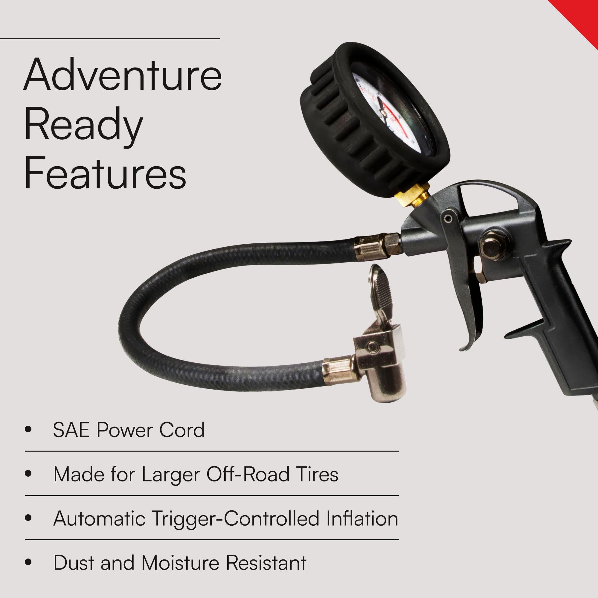 VIAIR Automatic Tire Inflator 400P-A EF Enhanced Flow - 40145 Portable Offroad Air Compressor for Truck & SUV | 12V On/Off Road Tire Pump Air Compressor | 150 PSI (SAE, Alligator Clips)