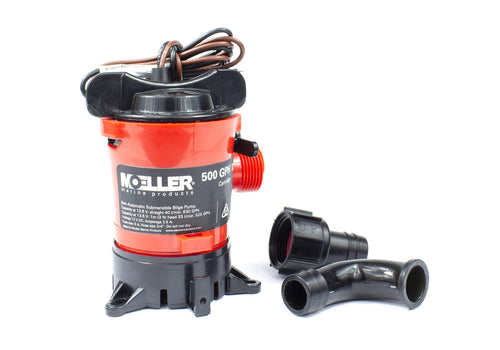 Moeller Marine Cartridge-Submersible 053015-10 Bilge Pump, 500 GPH 12V 2.5A