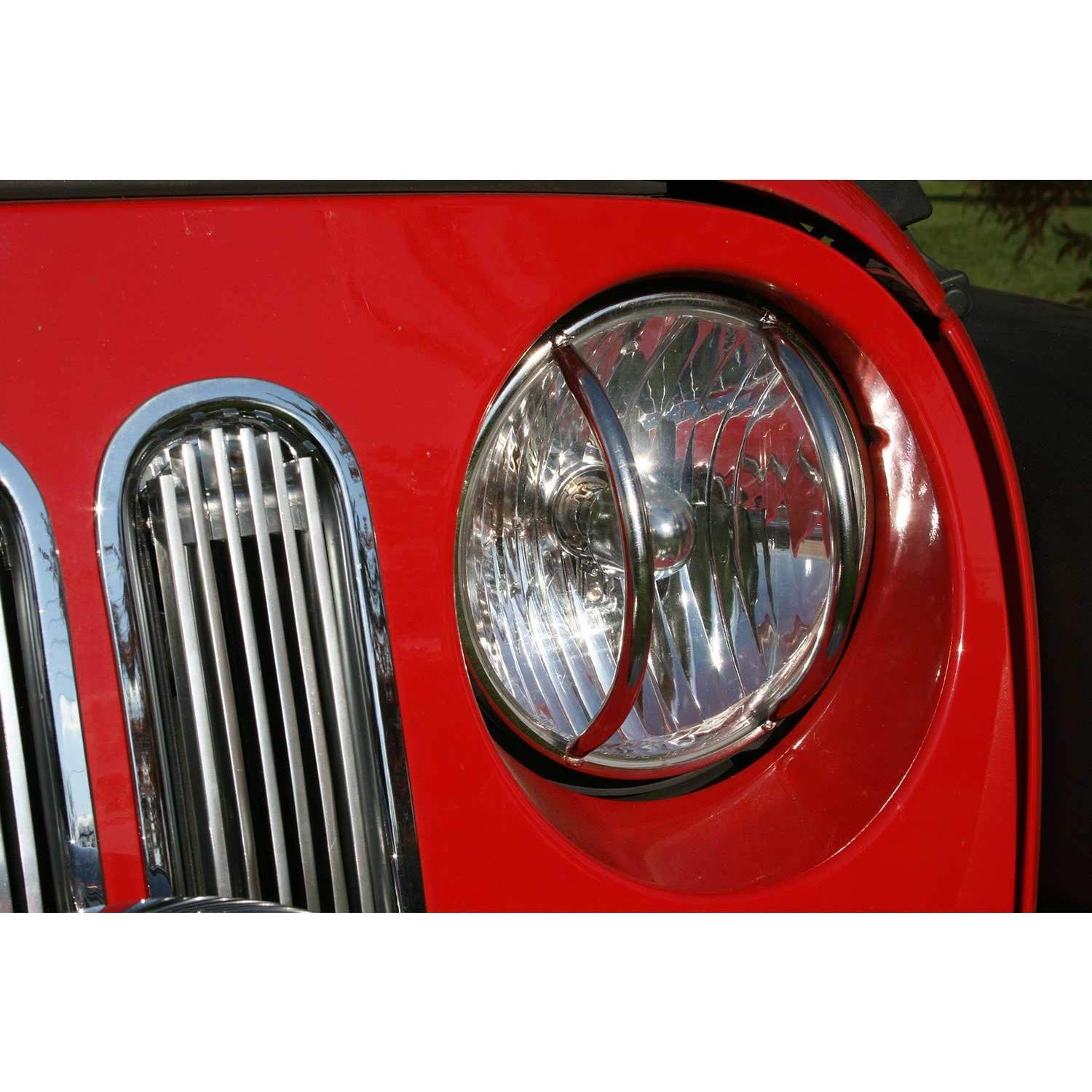 Euro Guard Kit, Rugged Ridge Headlight, Stainless Steel | 11142.04 | Fits 2007-2018 Jeep Wrangler JK