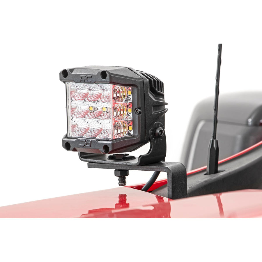 Rough Country Dual 2" Spot LED Ditch Light Kit Lower for Chevy Silverado 1500 (2019-2025) - 2X LED Light Pods, Spot Beam