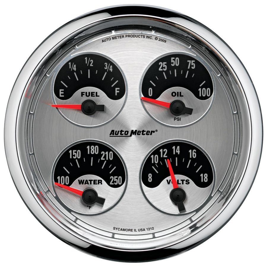 American Muscle Auto Meter 1212 5" Short Sweep Electric Quad Gauge