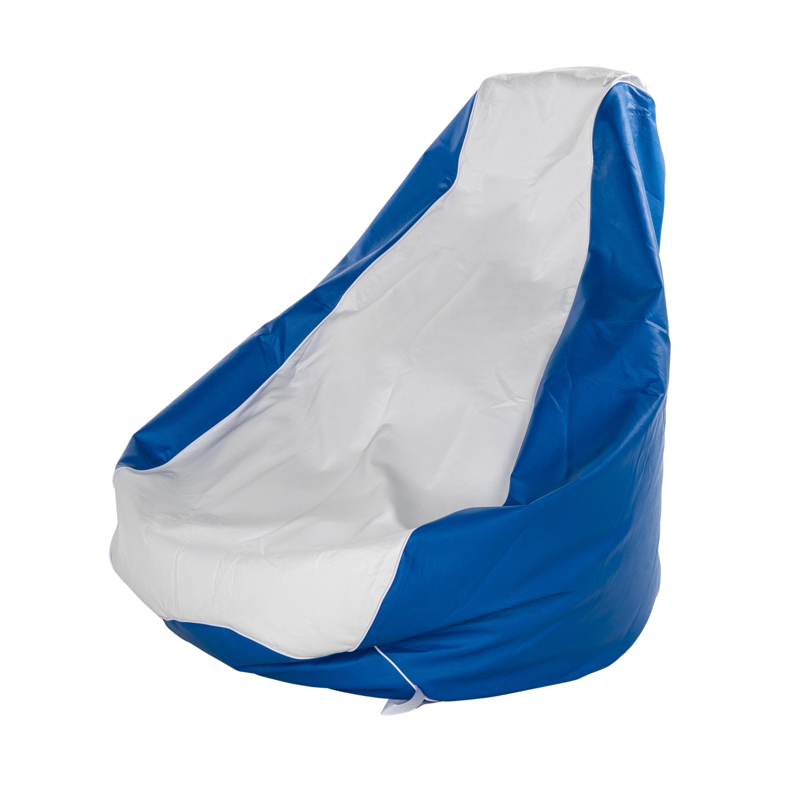 Marine Bean Bag Chair Taylor Made for Boats, Docks, Beaches, Marine Grade Vinyl, Twin-Zipper Design, Weather-Resistant, Water-Repellent, Carrying Handles, White/Blue – 2020193614