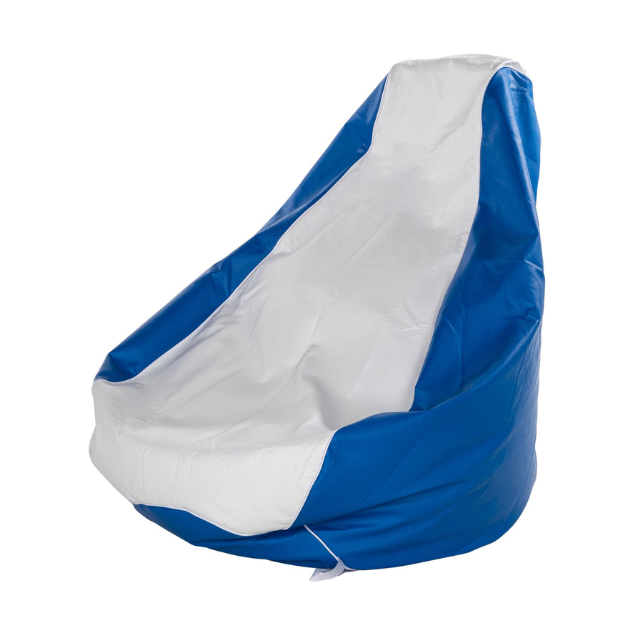 Marine Bean Bag Chair Taylor Made for Boats, Docks, Beaches, Marine Grade Vinyl, Twin-Zipper Design, Weather-Resistant, Water-Repellent, Carrying Handles, White/Blue – 2020193614