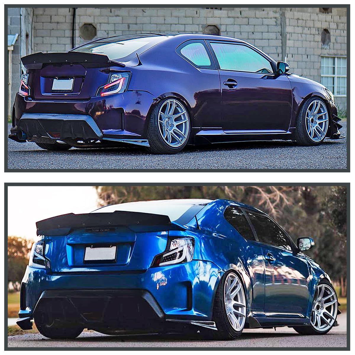 Black LED Tail Lights w/White LED Light Bar SPEC-D TUNING Compatible with 2011-2013 Scion tC, Left + Right Pair Assembly