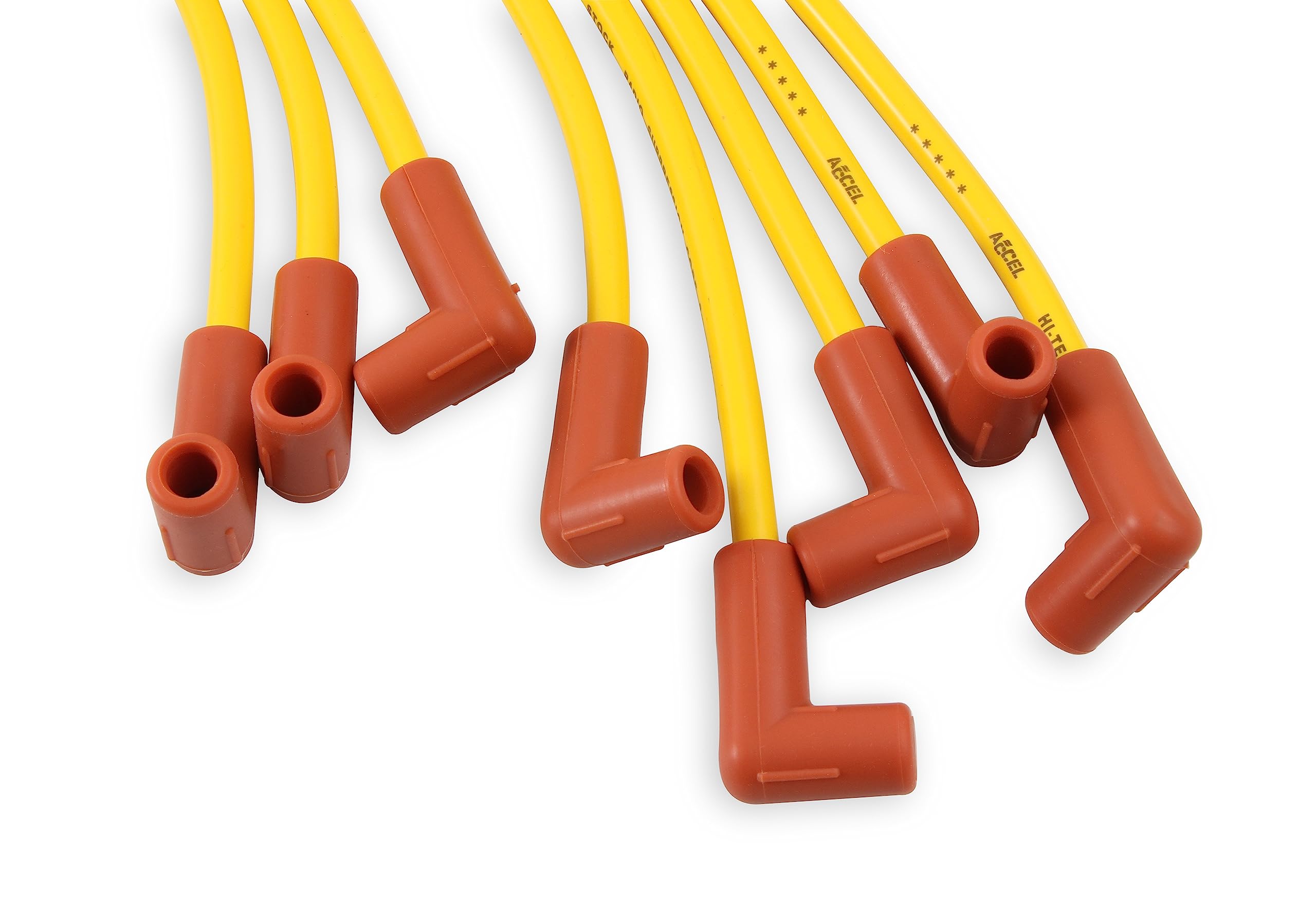 4048 ACCEL Spark Plug Wire Set - 8mm - Yellow with HEI Stock Style Boots