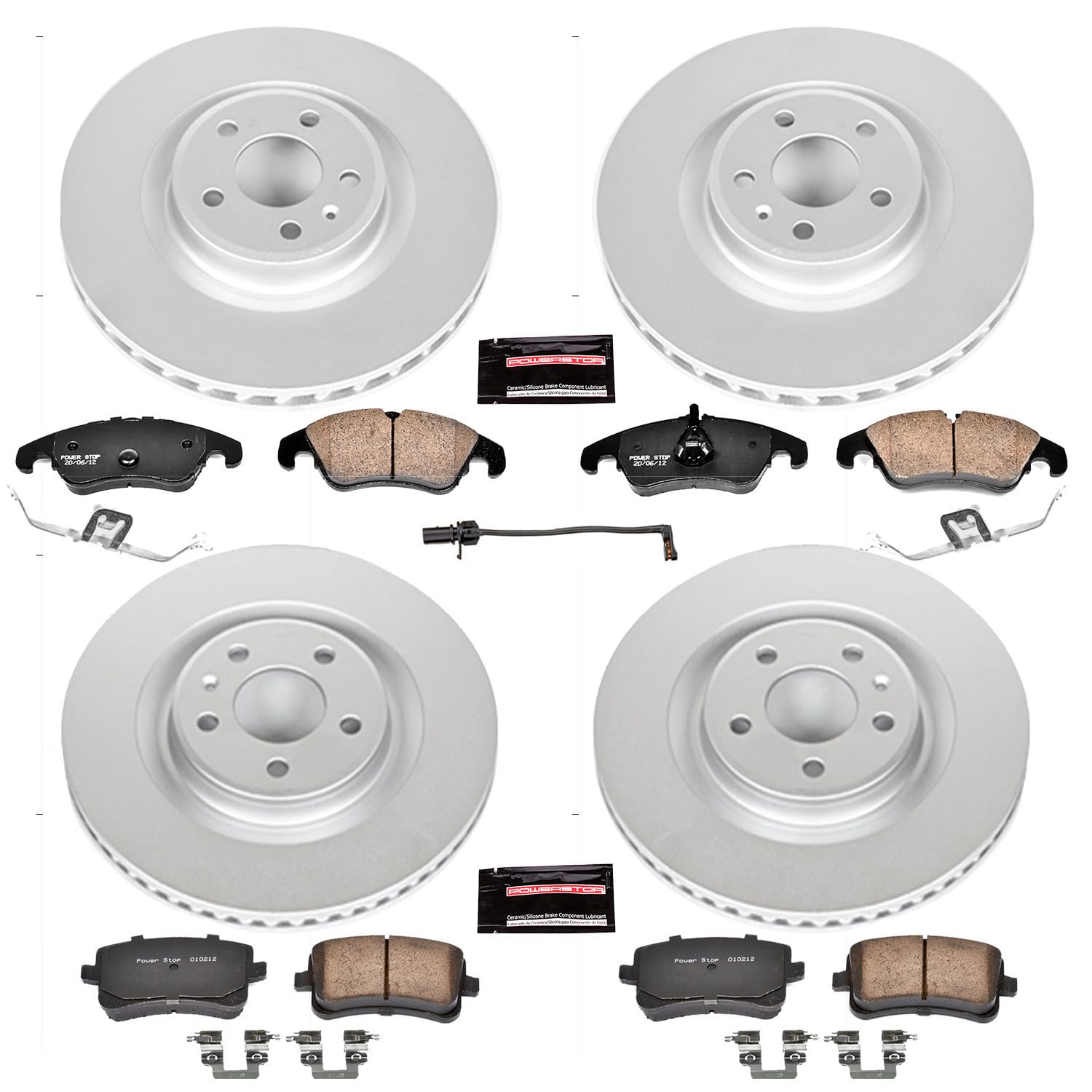 Power Stop CRK6155 Z23 Evolution Sport Geomet Coated Brake Kit Front & Rear For Audi S4 2011, Audi S5 2011 [Model Specific]