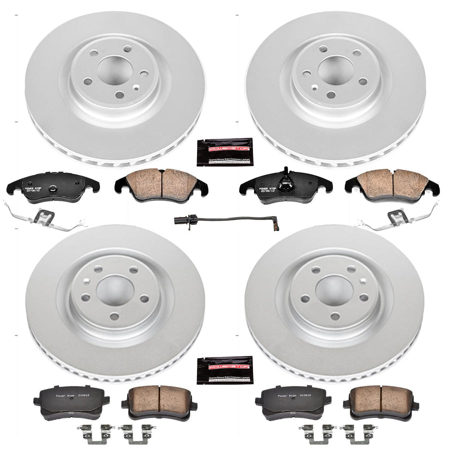 Power Stop CRK6155 Z23 Evolution Sport Geomet Coated Brake Kit Front & Rear For Audi S4 2011, Audi S5 2011 [Model Specific]