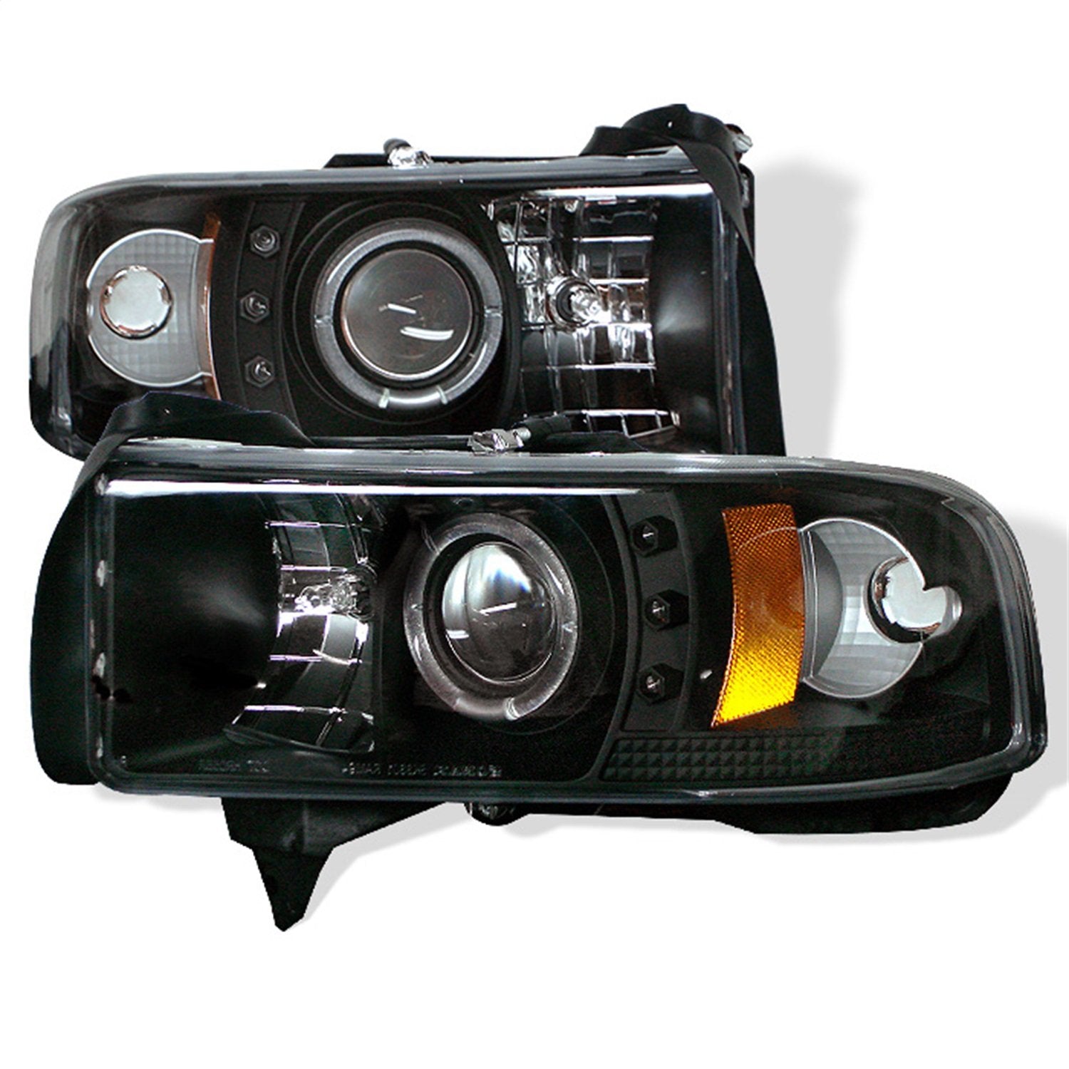 LED Halo Spyder Auto Projector Headlights Black/Clear 5010087