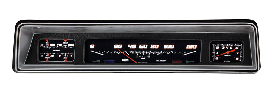 Velocity Black Classic Instruments NO66VSB Direct Fit Gauge Package Fits 1966-1967 Nova Factory Instrument Bezel