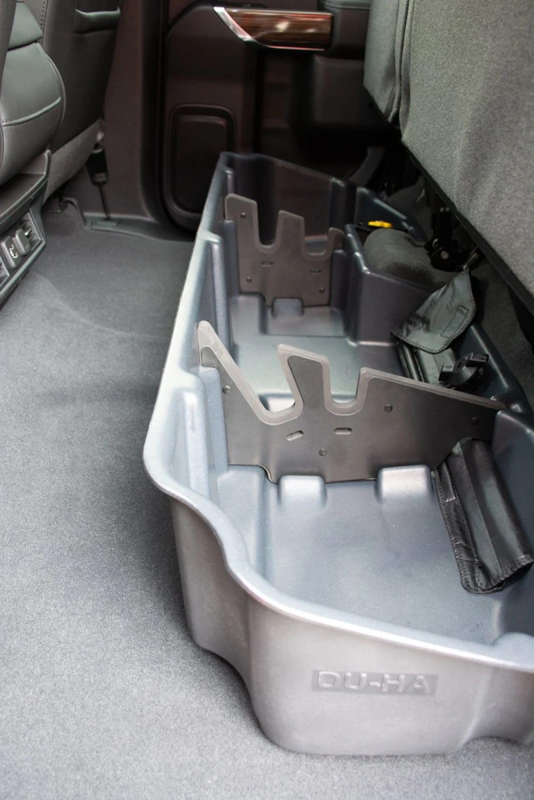 Under Seat Storage DuHa 10420 fits 2019-2026 Chevy Silverado/GMC Sierra Light Duty & 2020-2026 Heavy Duty Double Cab | Black Heavy Duty Back Seat Organizer