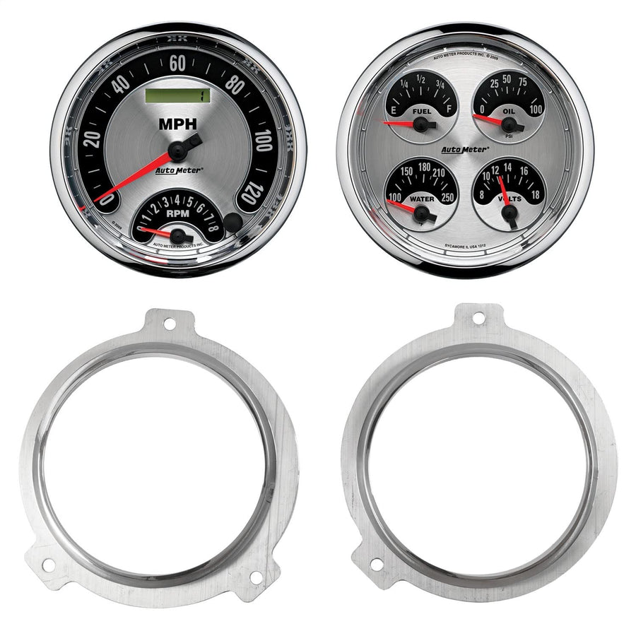 AutoMeter Dash Kit Direct Fit, 2 Pc, Chevy Car 51-52, 2 X 5, American Muscle (7038-01)