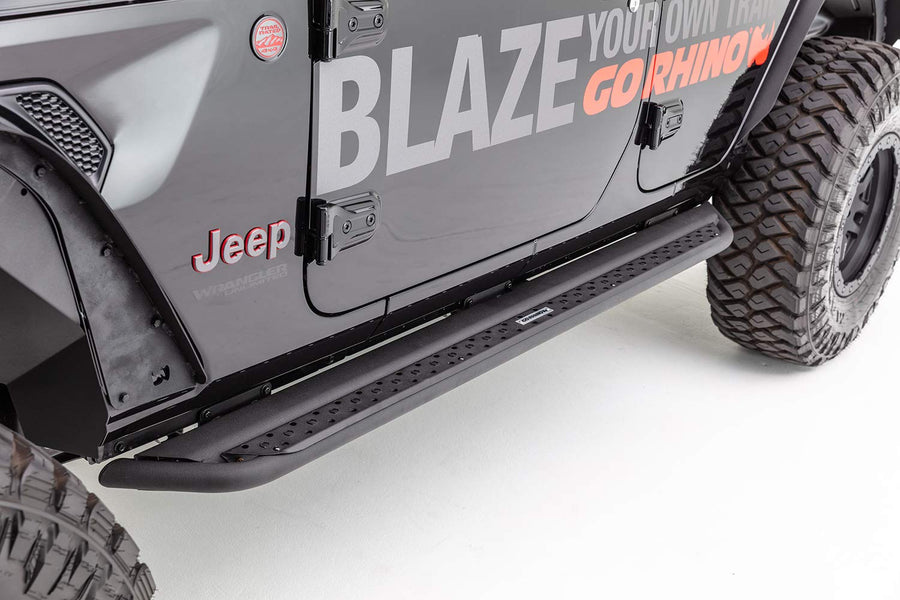 Dominator Xtreme Go Rhino DSS Sidestep & Brackets | Mild Steel, Textured Black | DSS4205T | Fits 2019-2023 Ram 1500 Classic Crew Cab; 2010-2024 Ram 2500, 3500 Crew Cab & Others (See Description)