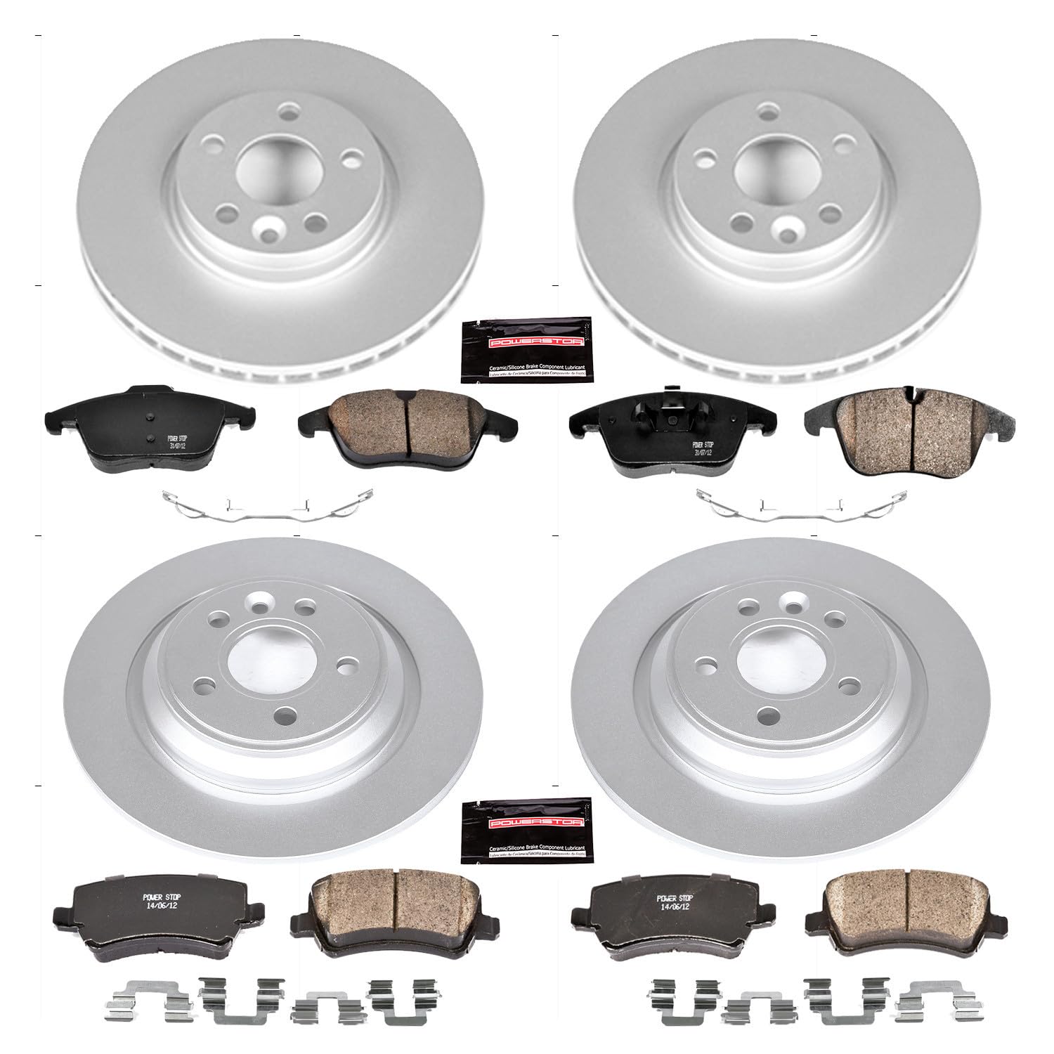 Power Stop Z23 Evolution Geomet® Coated Brake Kit Front and Rear For Volvo S60 2011-2014 | Volvo S80 2007-2014 | Volvo V70 2008-2010 [Vehicle Specific]