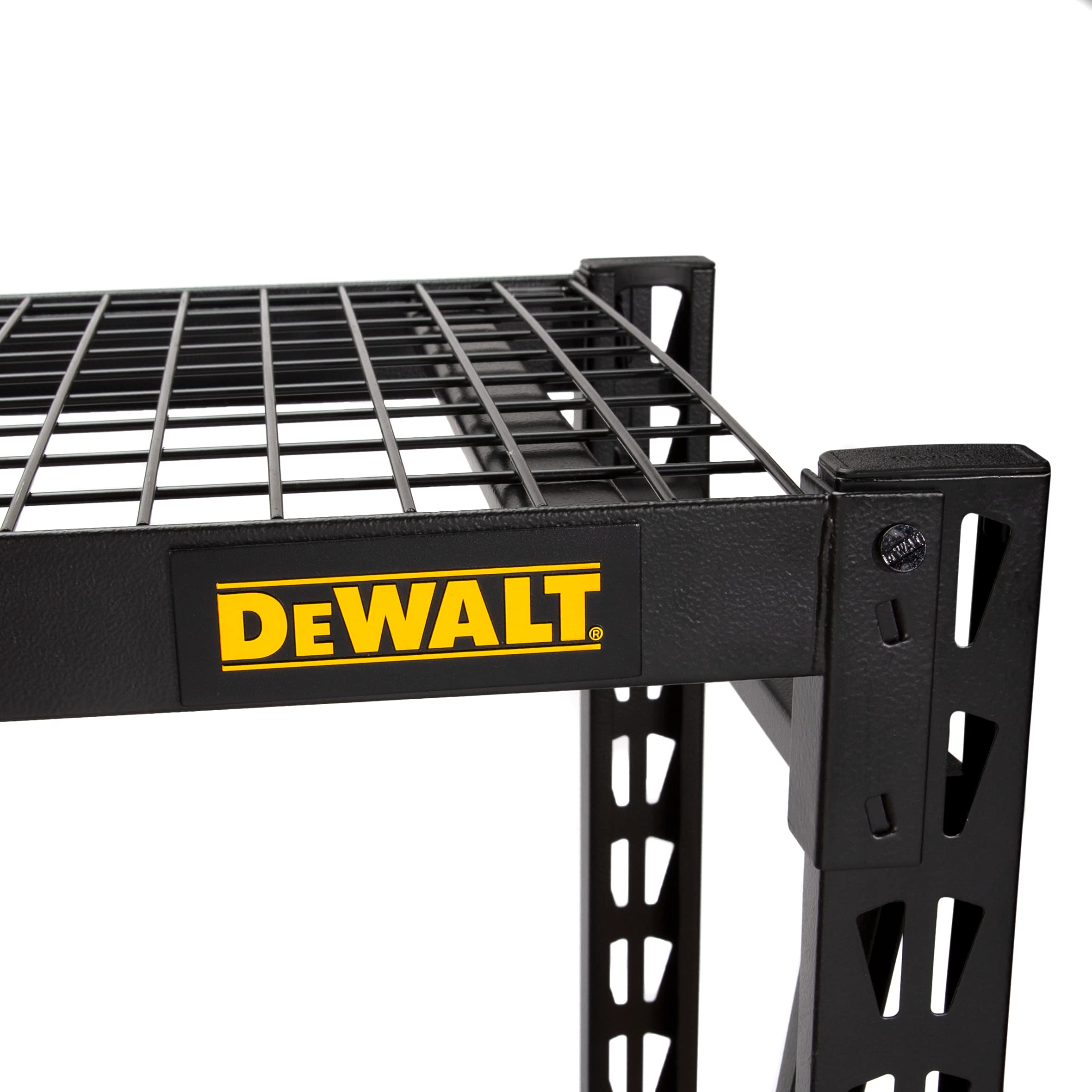 6-Foot Tall DEWALT, 4 Shelf Steel Wire Deck Industrial Storage Rack, Adjustable for Custom Workshop/Garage Storage Solutions, Total Capacity: 10,000 lbs. (DXST10000BLK)