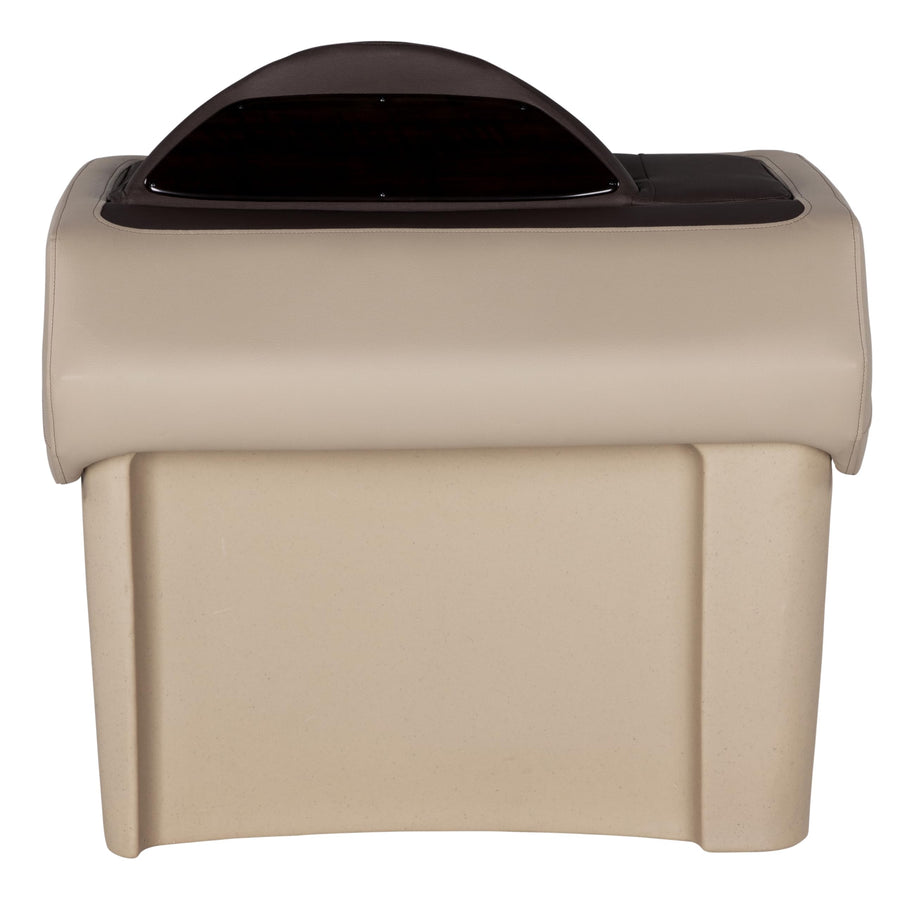 Rockport Series Lippert 34" Pontoon Helm Stand, Measures 34.5" L x 25" W x 34" H, Marine-Grade Vinyl, Stylish Upholstered Panels, Easy Installation, Fits Most Pontoons, Sand – 20221094193