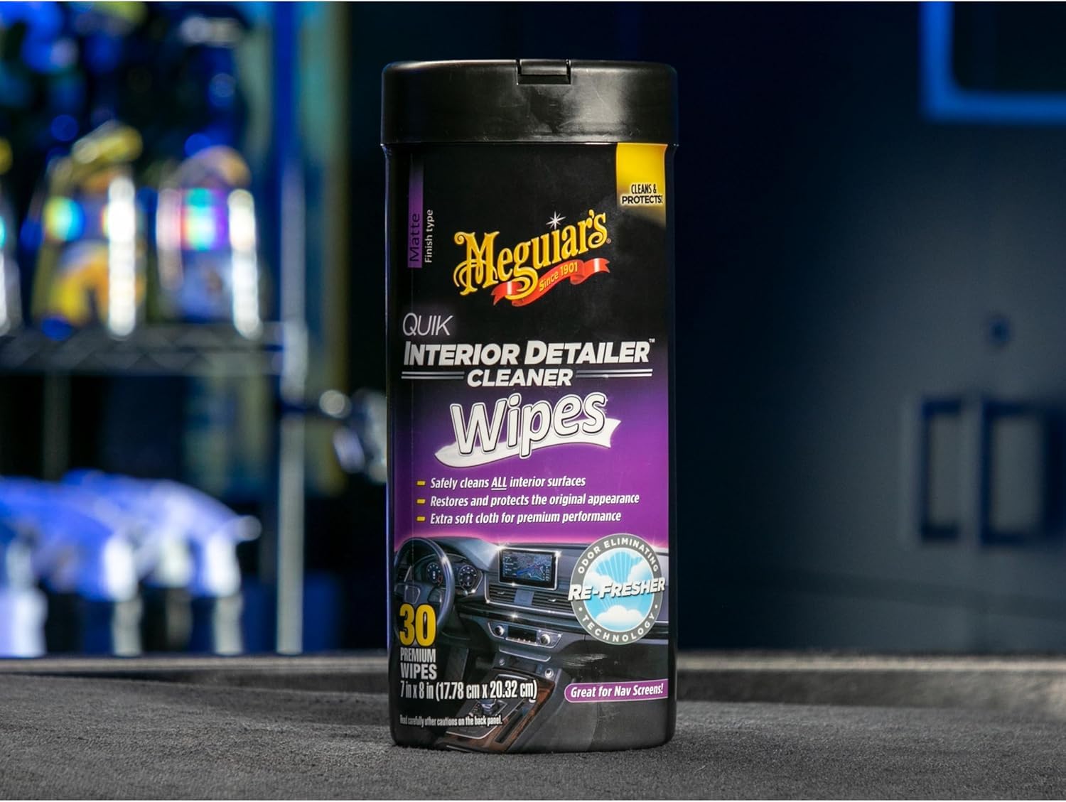 Meguiar's Quik Wipes Interior Detailer, Cleans, Protects & Refreshes All Car Surfaces, 30 Ct, 3 Pack