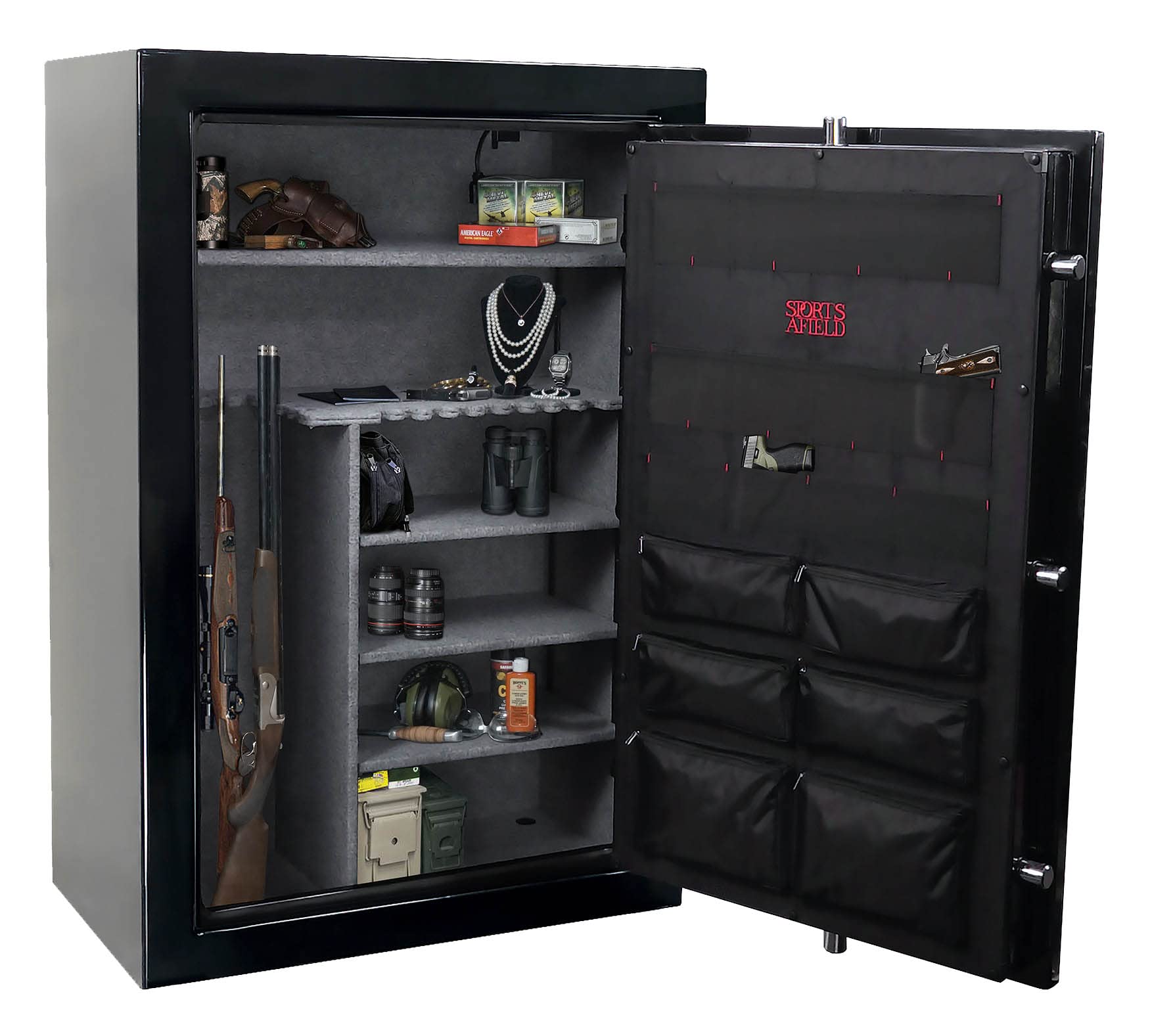 40-Gun Biometric Fire and Waterproof Gun Safe, Preserve Black