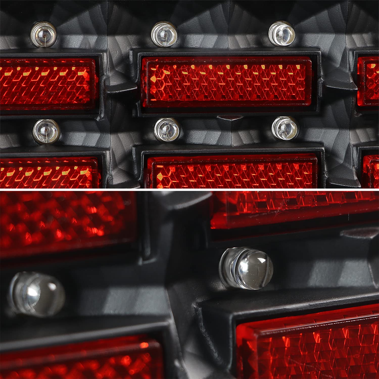 Spec-D Tuning Clear Lens Black Housing LED Tail Lights Compatible with 1997-2004 Chevy Corvette Left + Right Pair Assembly