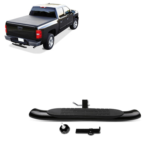Black Horse Off Road Rear Black Steel Hitch Step Compatible with Universal-Universal Universal Universal Fits in Class III 2â€ Hitch Receiver 4" Oval