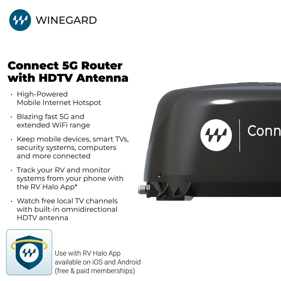 Winegard 5G Connect WF2-5G1 – Outdoor Router with HDTV Antenna, Long-Range Wi-Fi, GPS & Bluetooth, Starlink Compatible